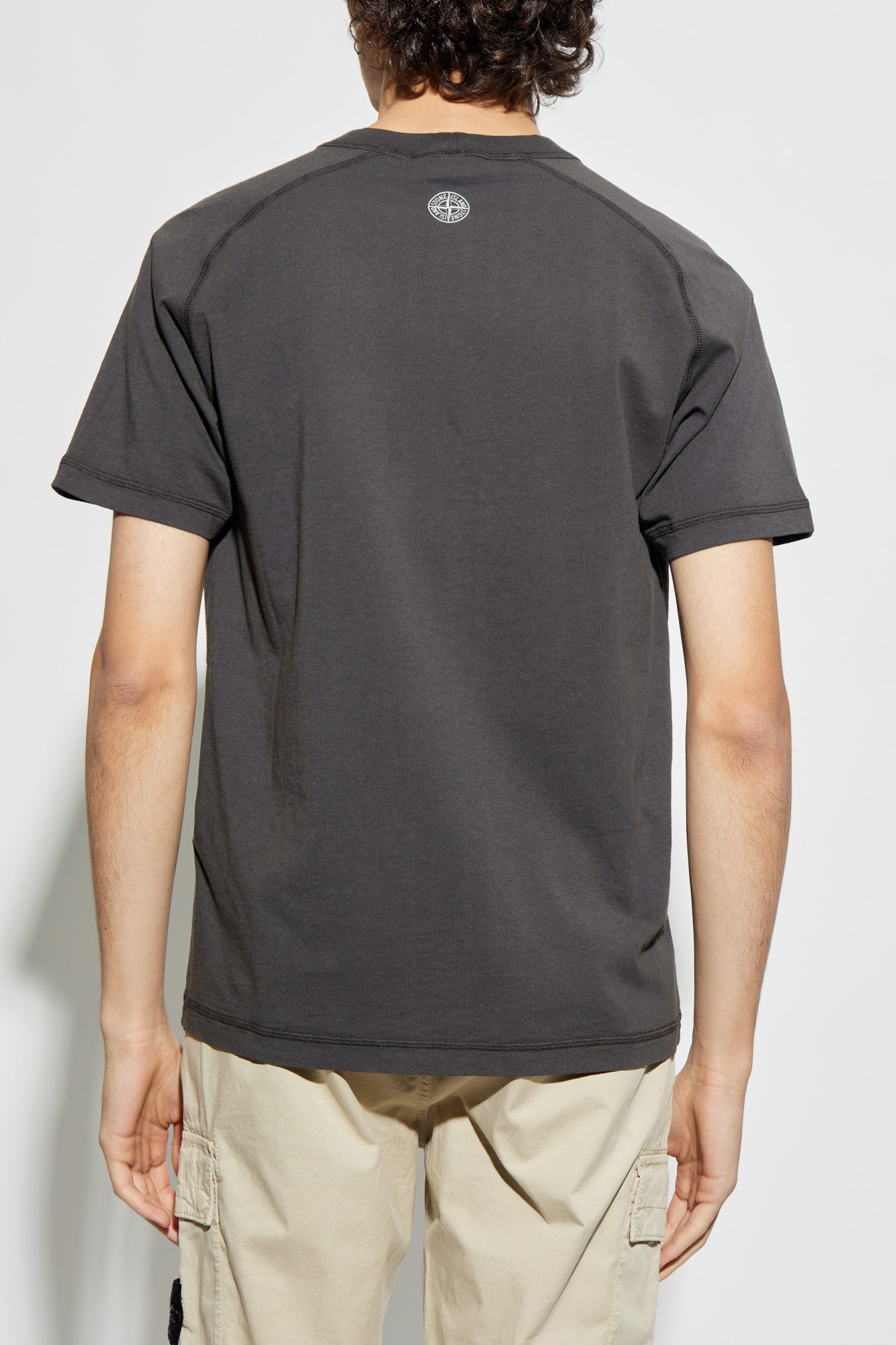 Grey T-shirt with logo Stone Island - Vitkac GB